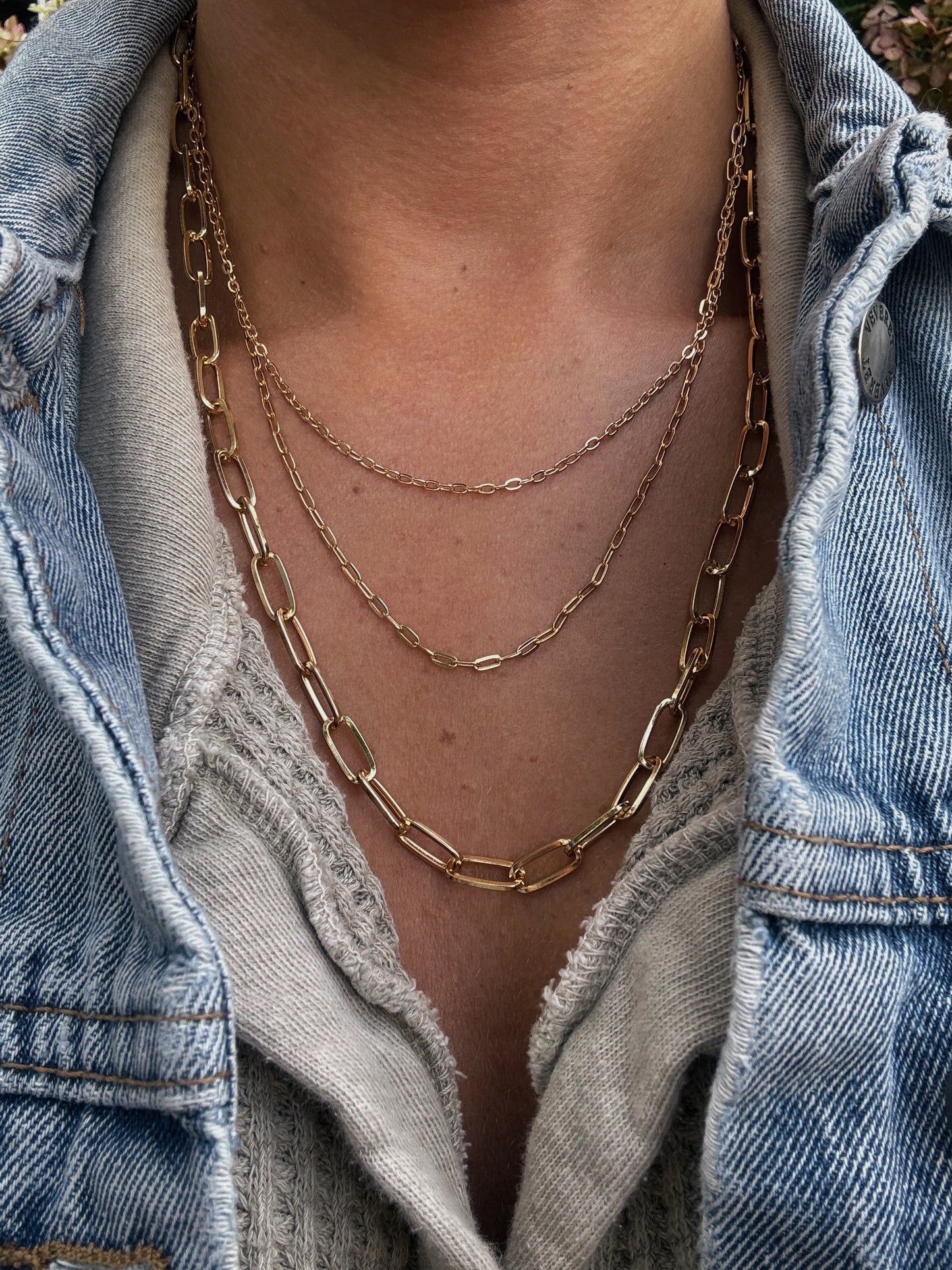 TRIPLE CHAIN NECKLACE