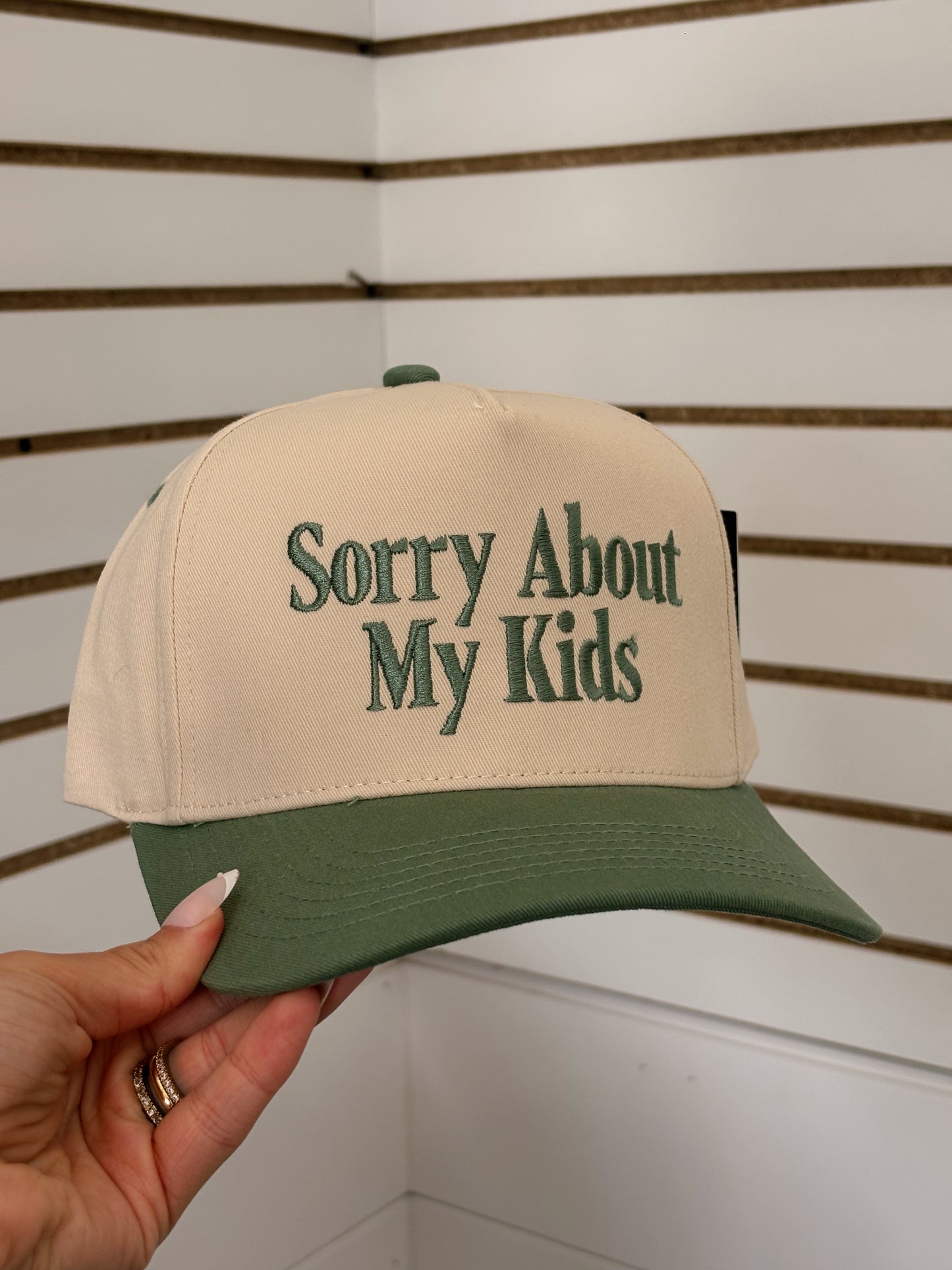 SORRY ABOUT MY KIDS TRUCKER HAT