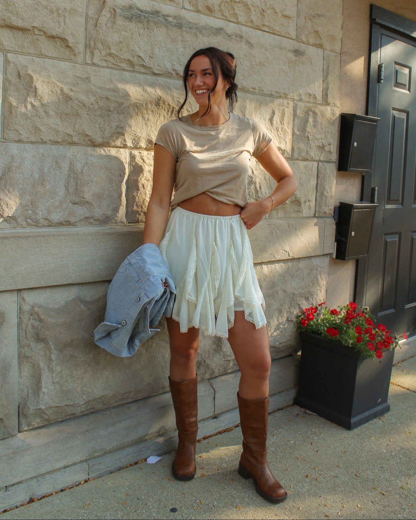 LAYERED LACE MINI SKIRT