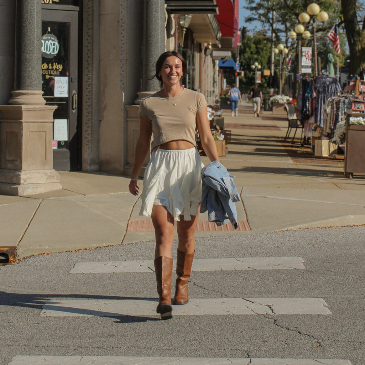 LAYERED LACE MINI SKIRT