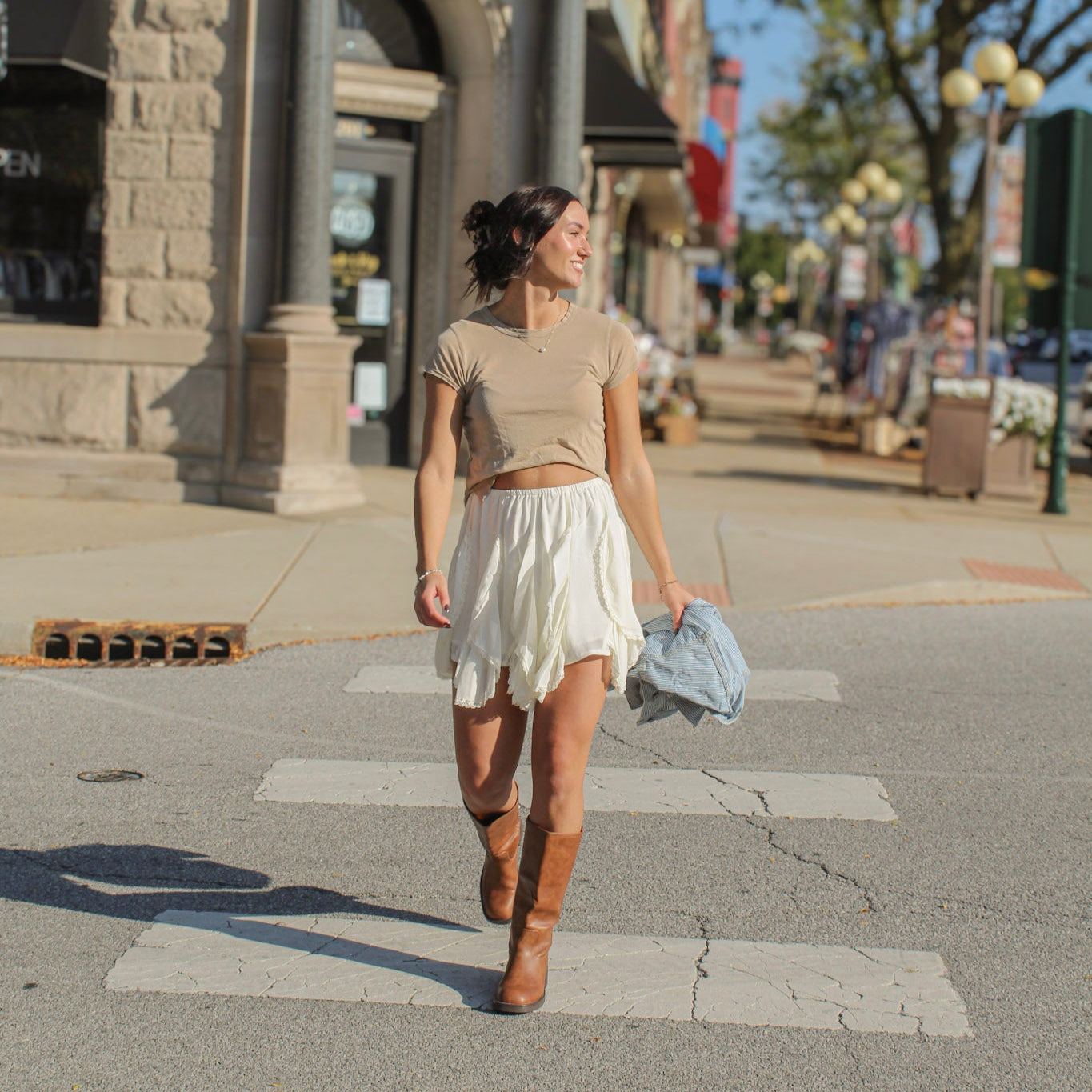 LAYERED LACE MINI SKIRT