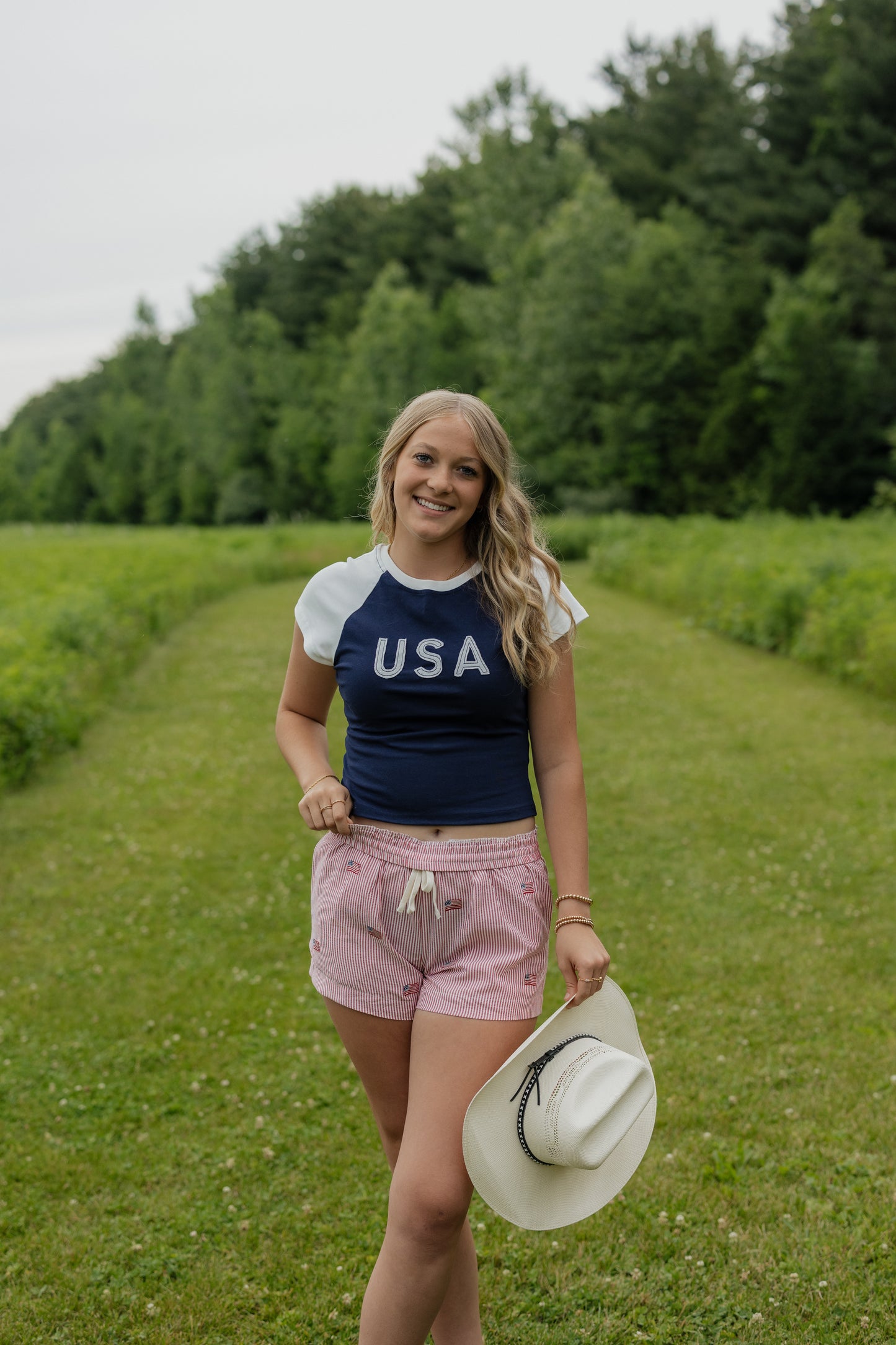 RED WHITE & CUTE SHORTS