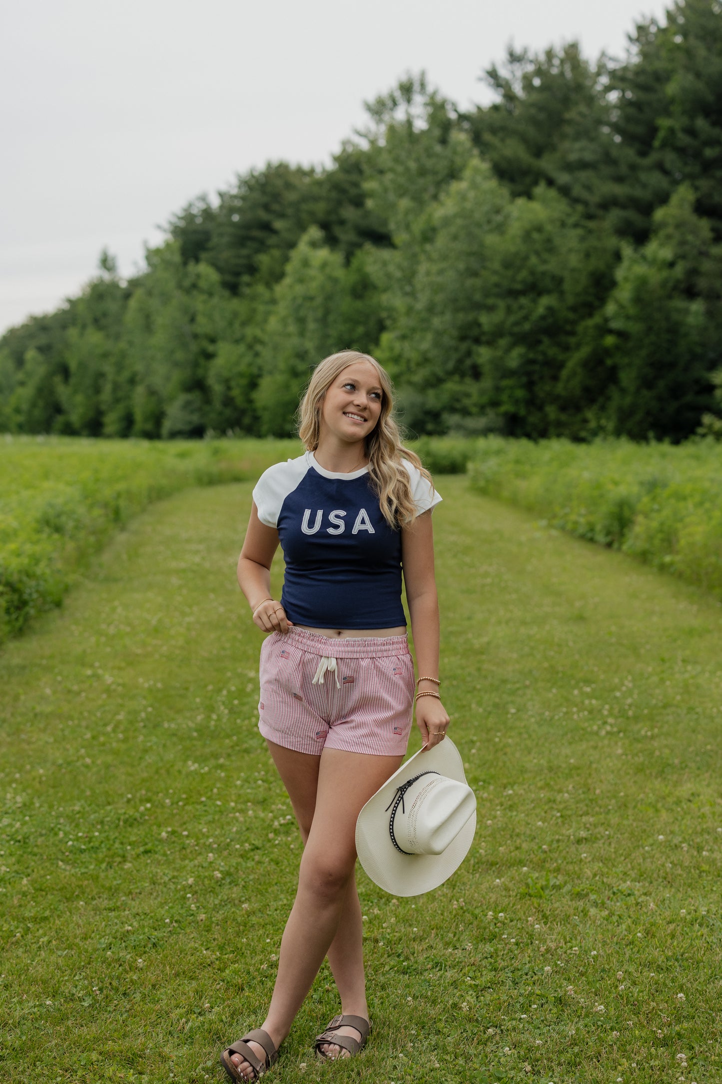 RED WHITE & CUTE SHORTS