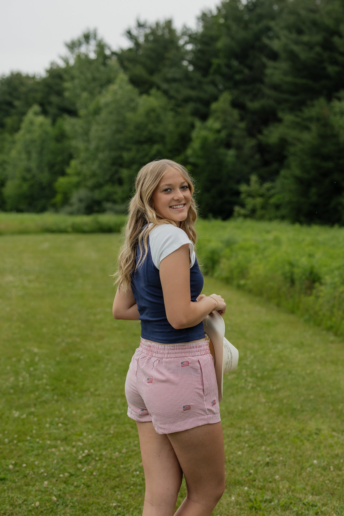 RED WHITE & CUTE SHORTS