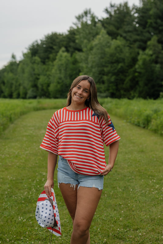 FIRE CRACKER - WAFFLE KNIT TEE