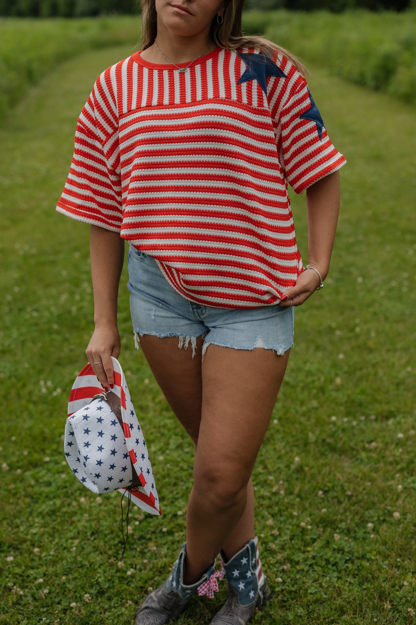 FIRE CRACKER - WAFFLE KNIT TEE