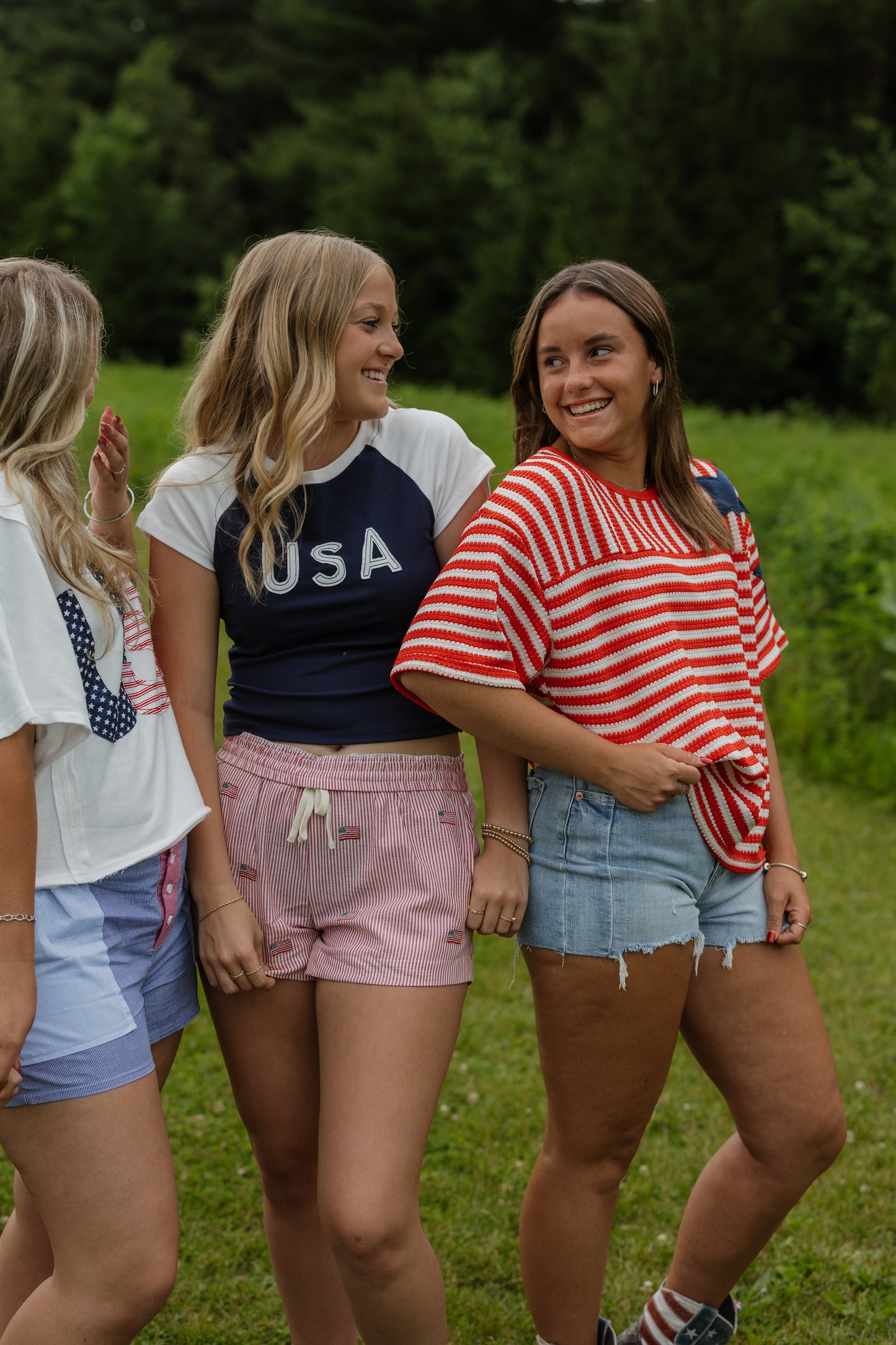 RED WHITE & CUTE SHORTS