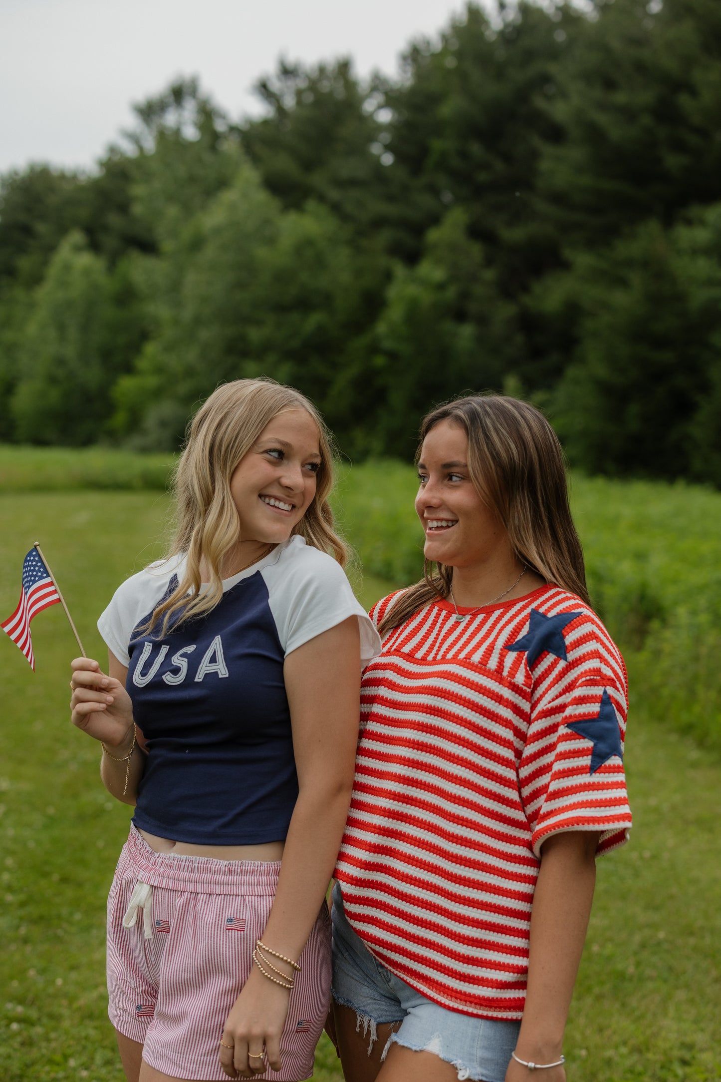 RED WHITE & CUTE SHORTS