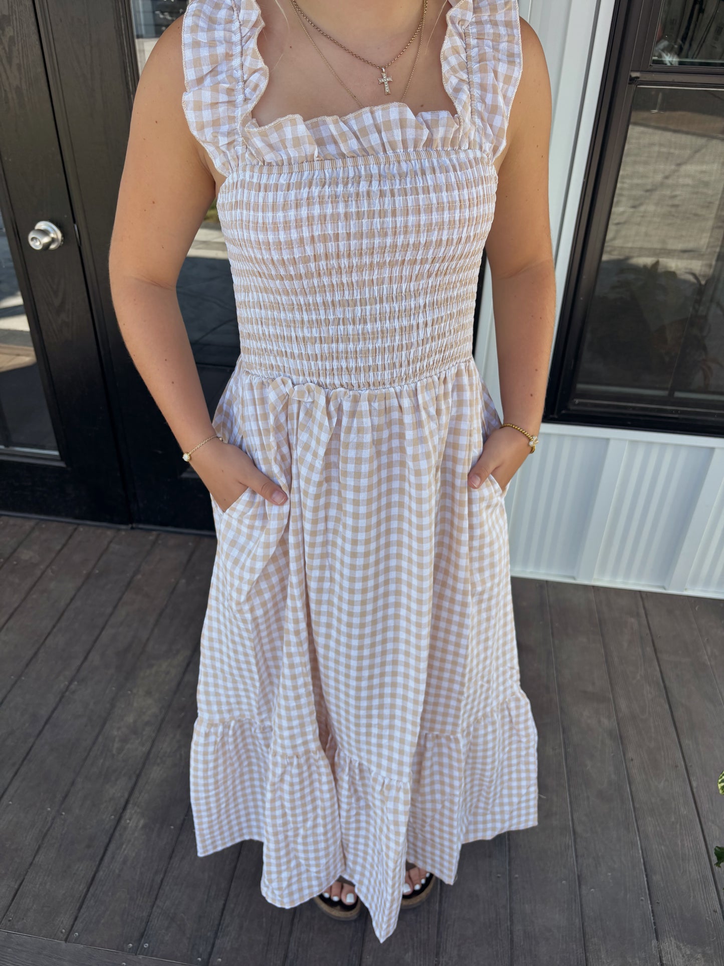 GINGHAM MAXI DRESS