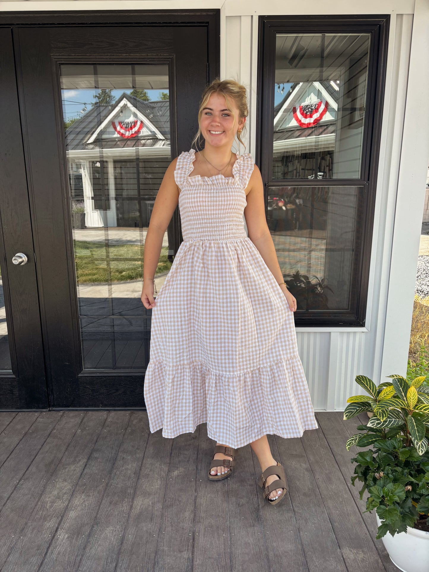 GINGHAM MAXI DRESS