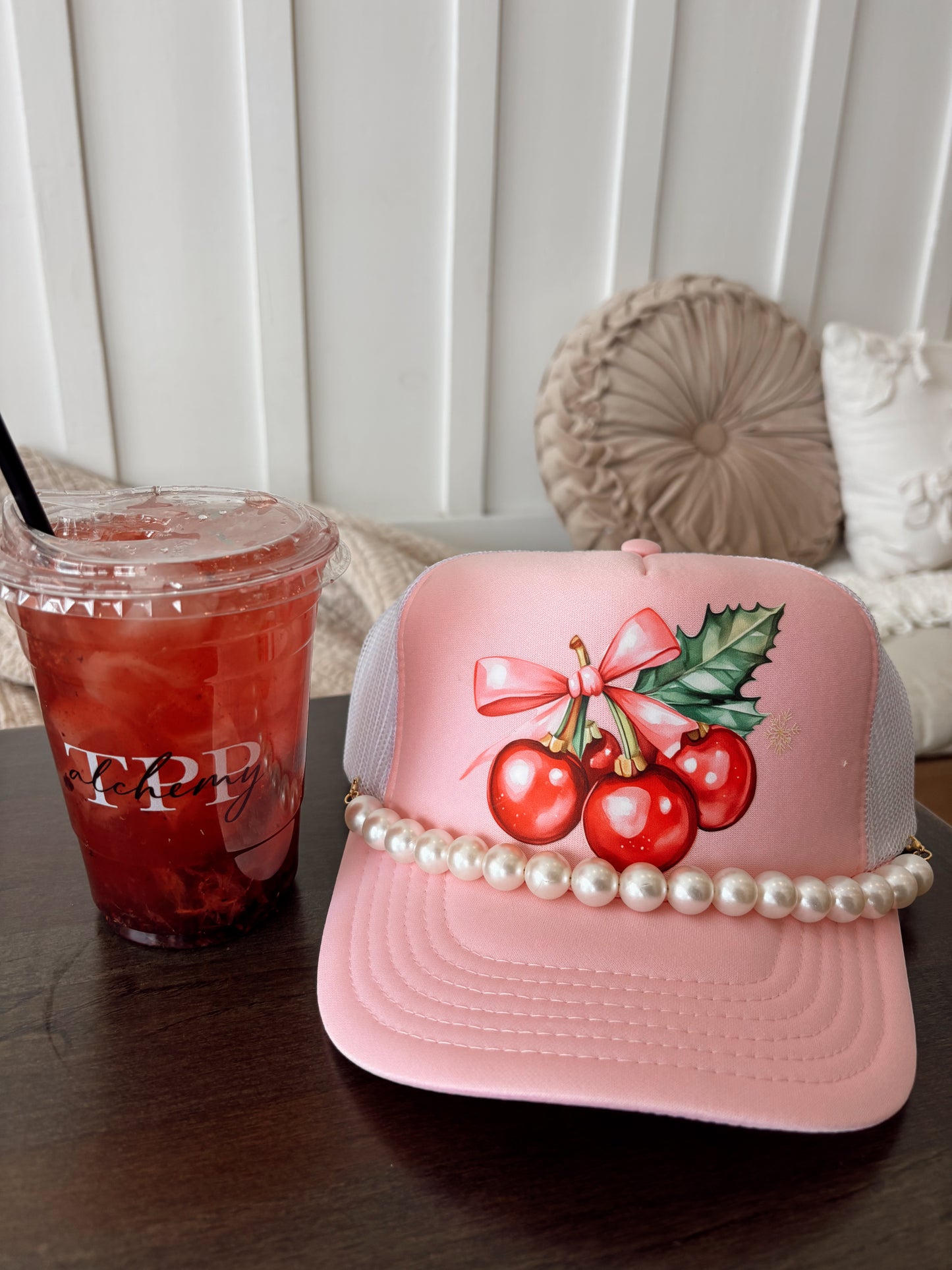 'CHERRY' CHRISTMAS TRUCKER HAT