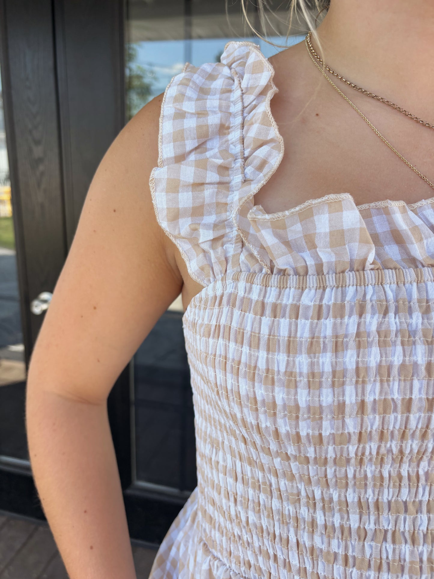 GINGHAM MAXI DRESS