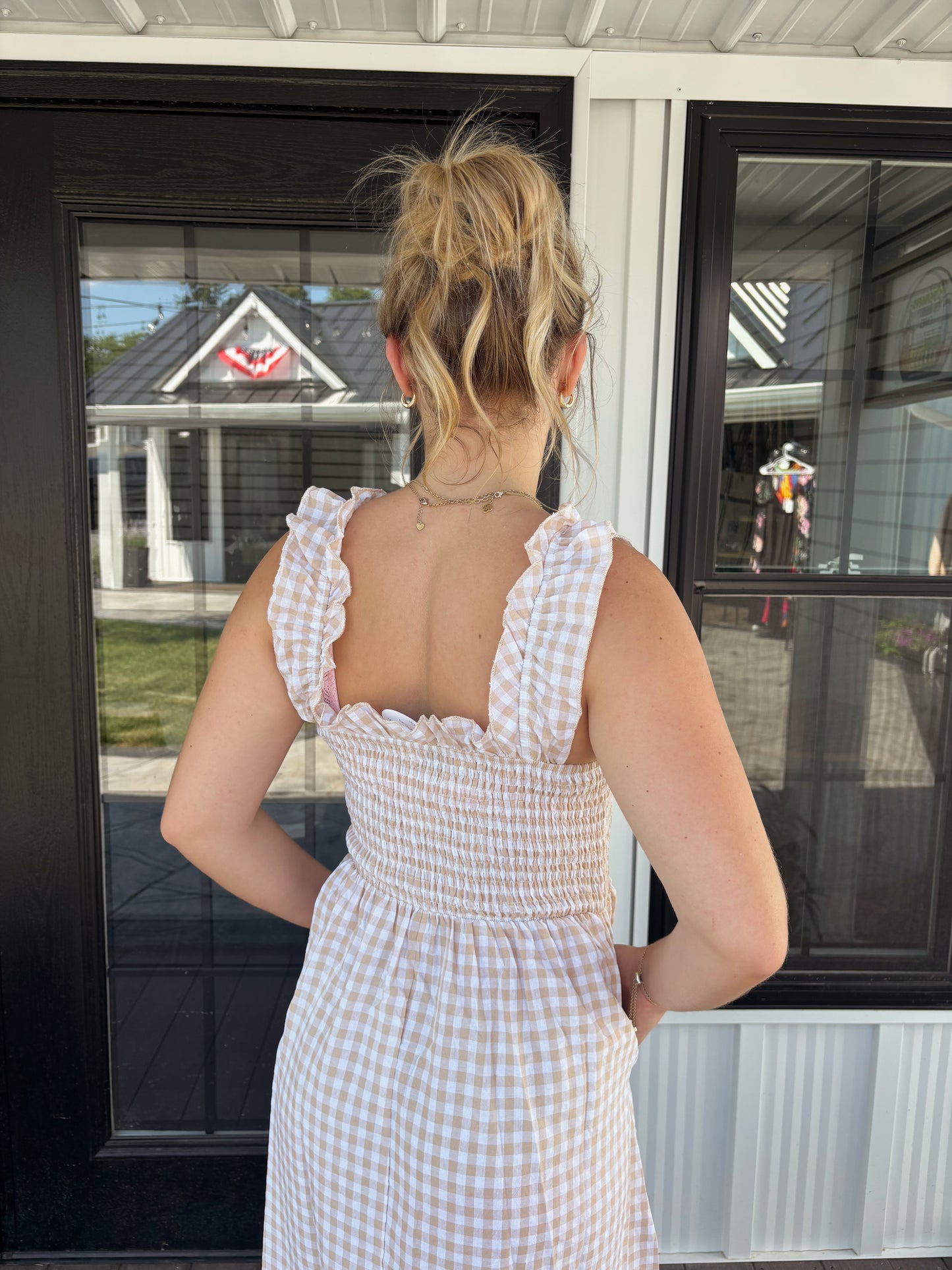 GINGHAM MAXI DRESS