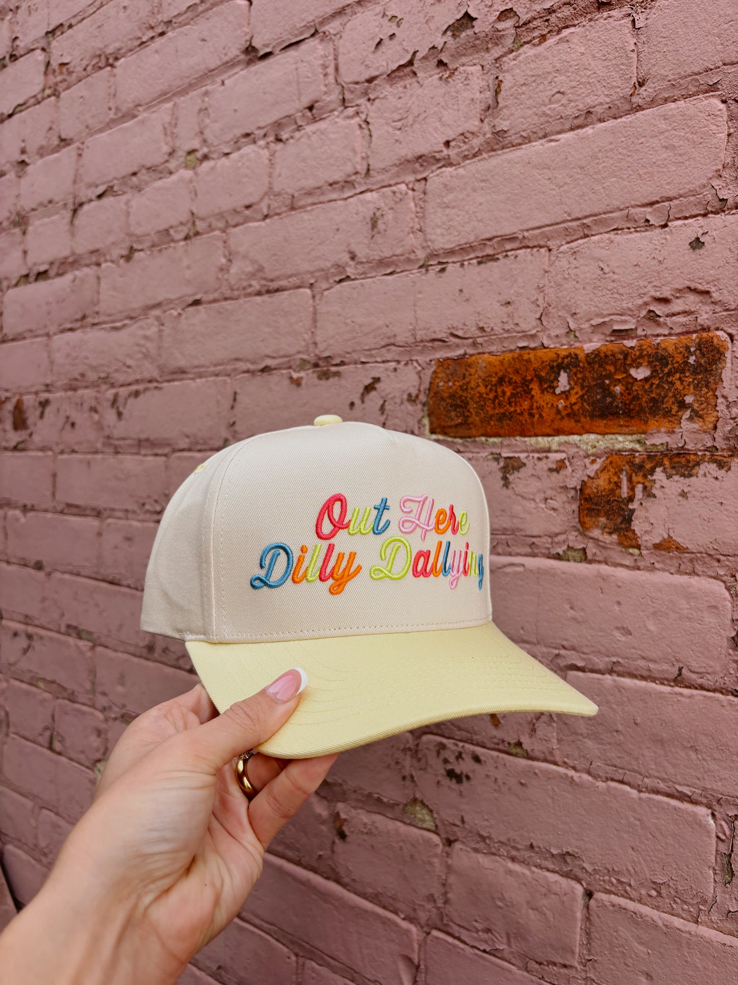 OUT HERE DILLY DALLYING TRUCKER HAT