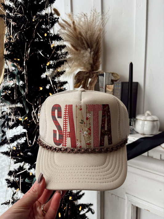 PATCHWORK SANTA TRUCKER HAT