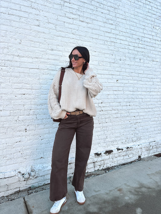 COZY COCOA BARREL JEANS