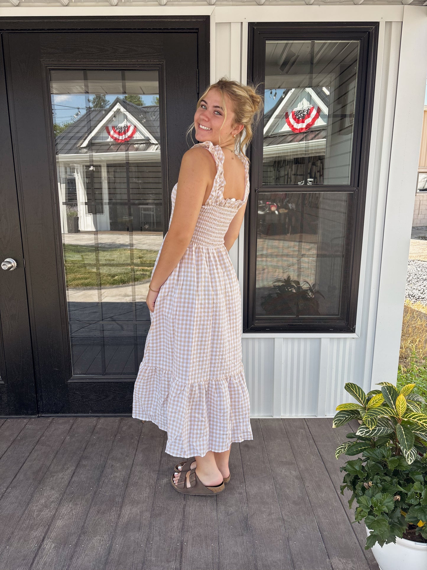GINGHAM MAXI DRESS