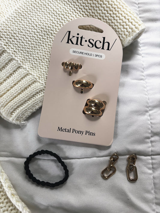 GOLD METAL PONY PINS - 3 PC SET