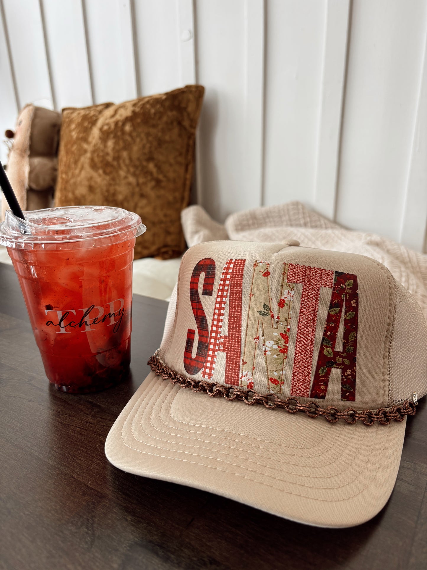 PATCHWORK SANTA TRUCKER HAT