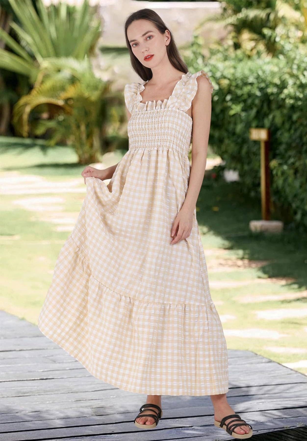 GINGHAM MAXI DRESS